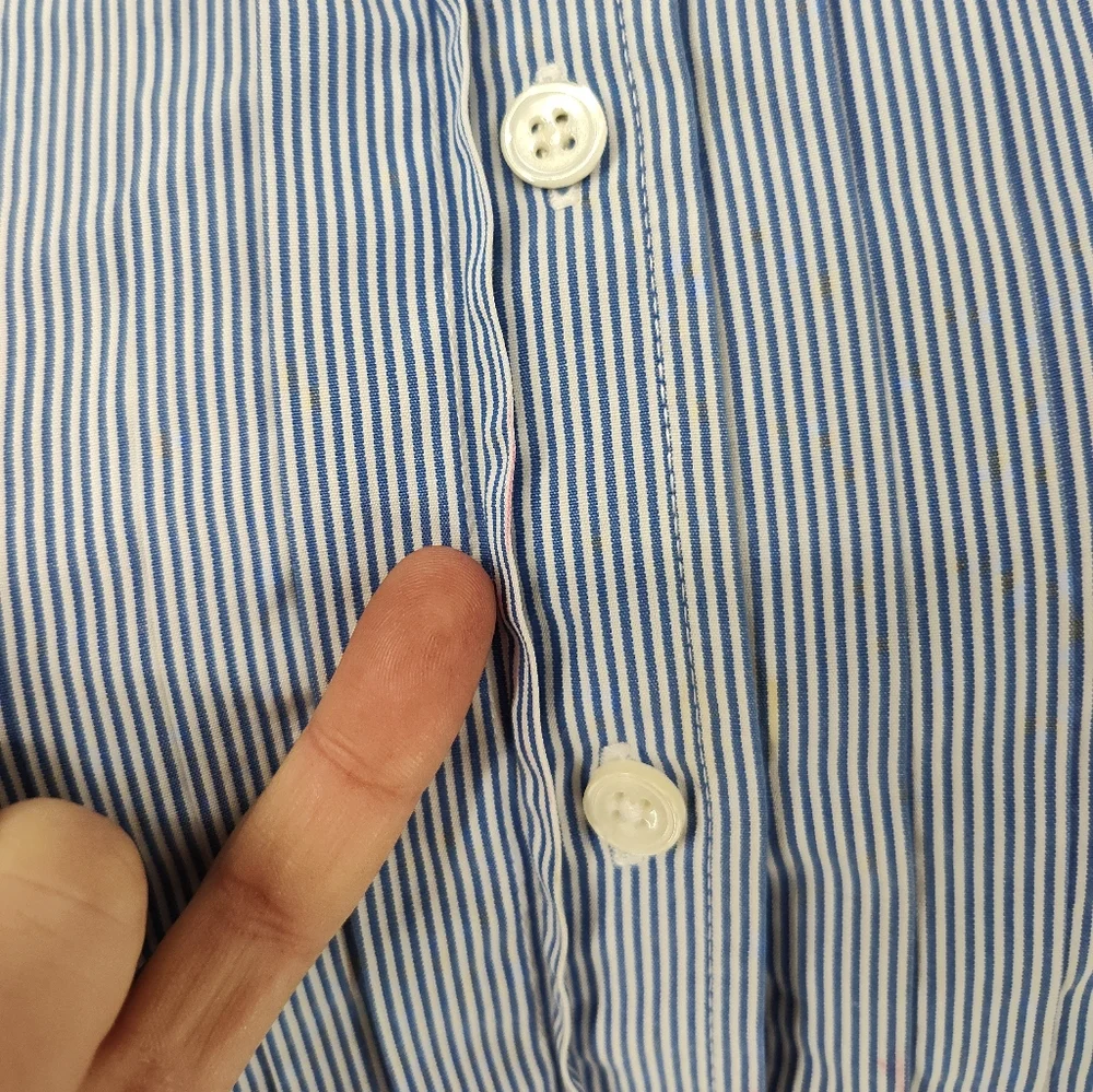 J. Crew Slim Fit Blue And White Striped Button Down Shirt Size Women's Medium